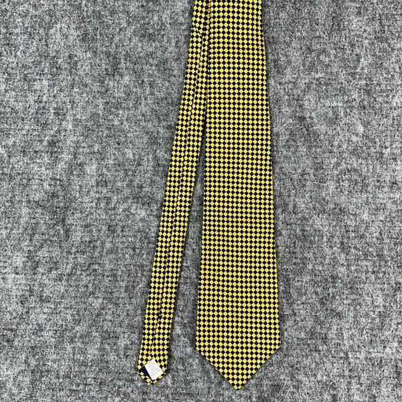 Paul Fredrick Tie Mens 54" Italian Silk Abstract Design Formal Yellow Made USA - Picture 1 of 8
